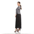 Lace Print Long Sleeve Pleated Dress - DR1220